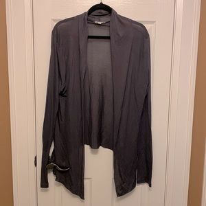 Zenana Outfitters Sheer Charcoal Grey Cardigan